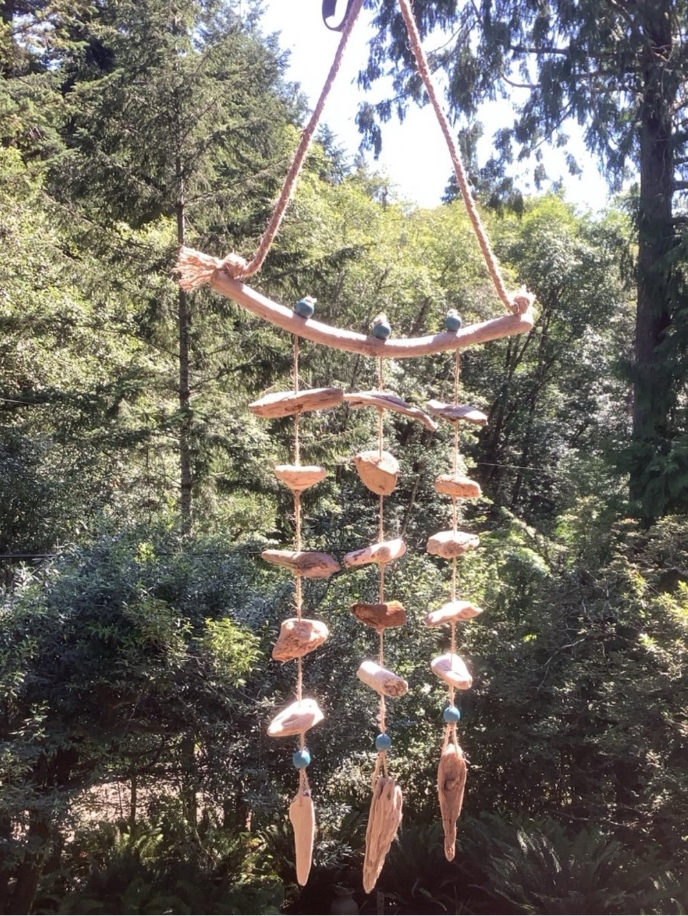 Driftwood Art, Driftwood Beaded Mobile, Driftwood Mobile, Coastal Decor - Picture 6 of 7